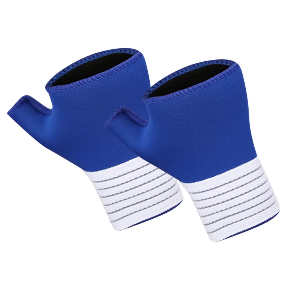 1Pair Compression Wrist Brace Gloves Half Finger Design Breathable Neoprene Support for Women Men Volleyball Bowling Gym Fitness