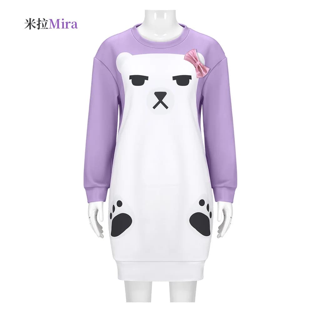 Group girl K-POP Mira Pigiama bear purple clear Cosplay Role costumes for carnival parties
