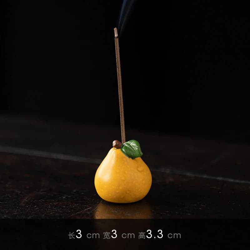 Ceramic Mini Burner In The Shape Of A Grapefruit For Home Use, Indoor Holder With Lotus Design, Incense Stick Ba