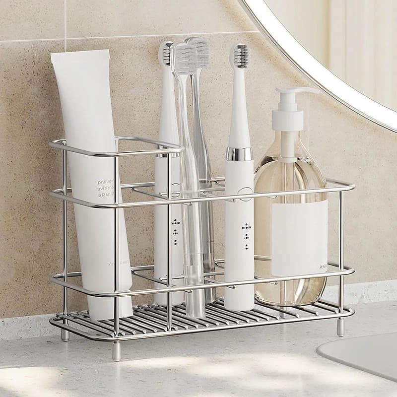 Bathroom Toothbrush holder - Stainless steel toothbrush holder, for electrical toothbrush organizer accessories
