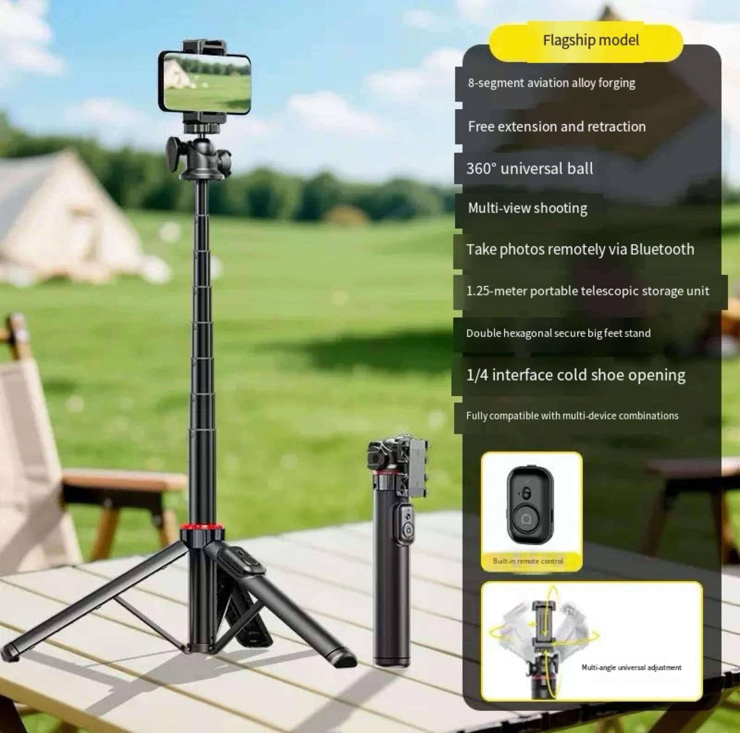 Compatible with DJI Pocket 3, Action 5,ang Insta 360 tripod,action camera, selfie sticking bracket accessories