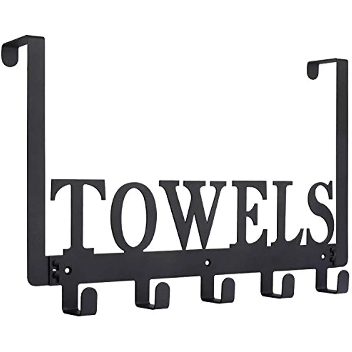 Over The Door Hooks, Towel Rack with 5 Hooks, Towel Holder for Hanging Heavy Duty, Door Rack Over Door Hanger for Bedroom Bathroom Kitchen