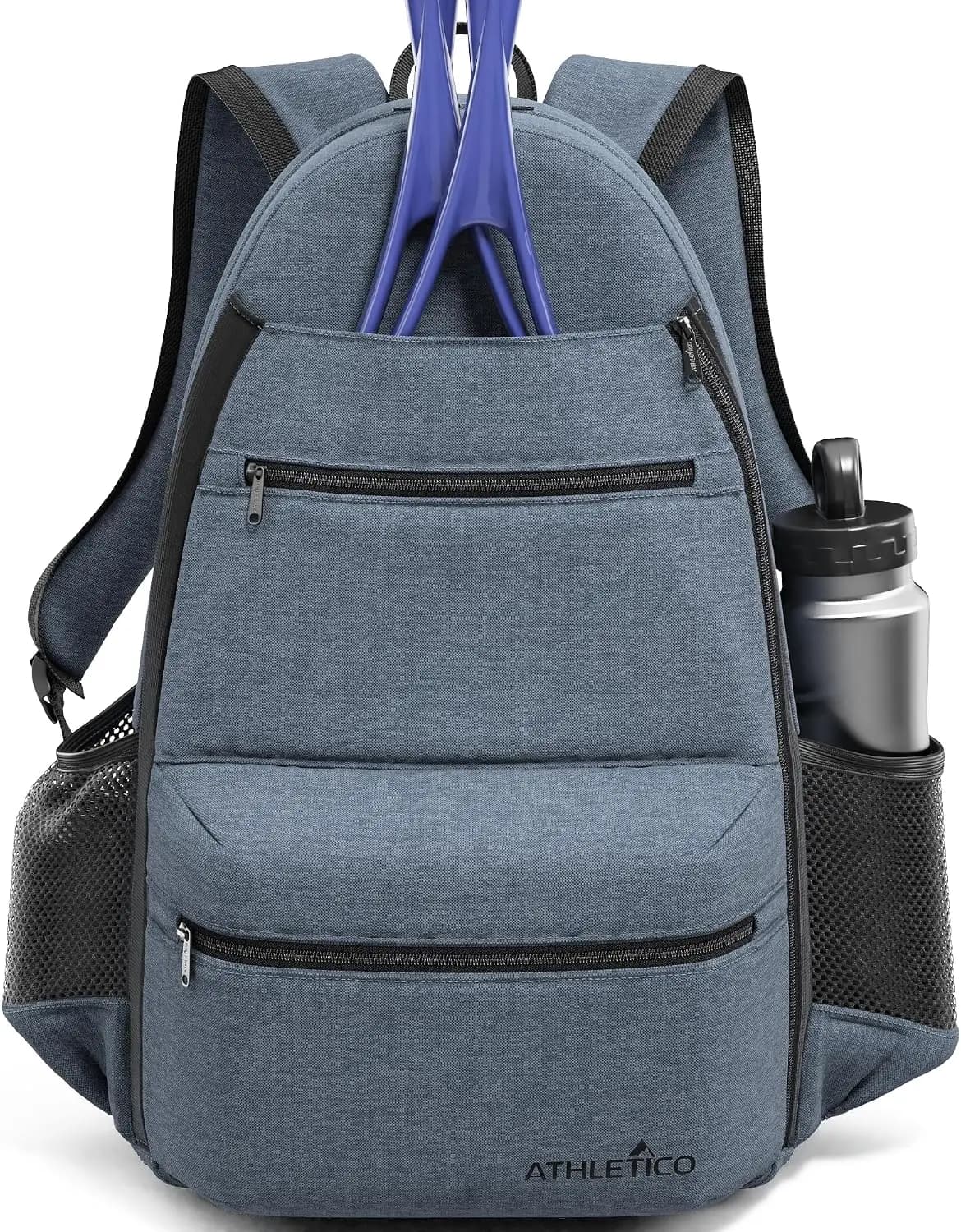 Tennis Racket Bag for 2 Rackets, Large Capacity with Shoe Compartment & Water Bottle Pockets, Padded Backpack for Men Women