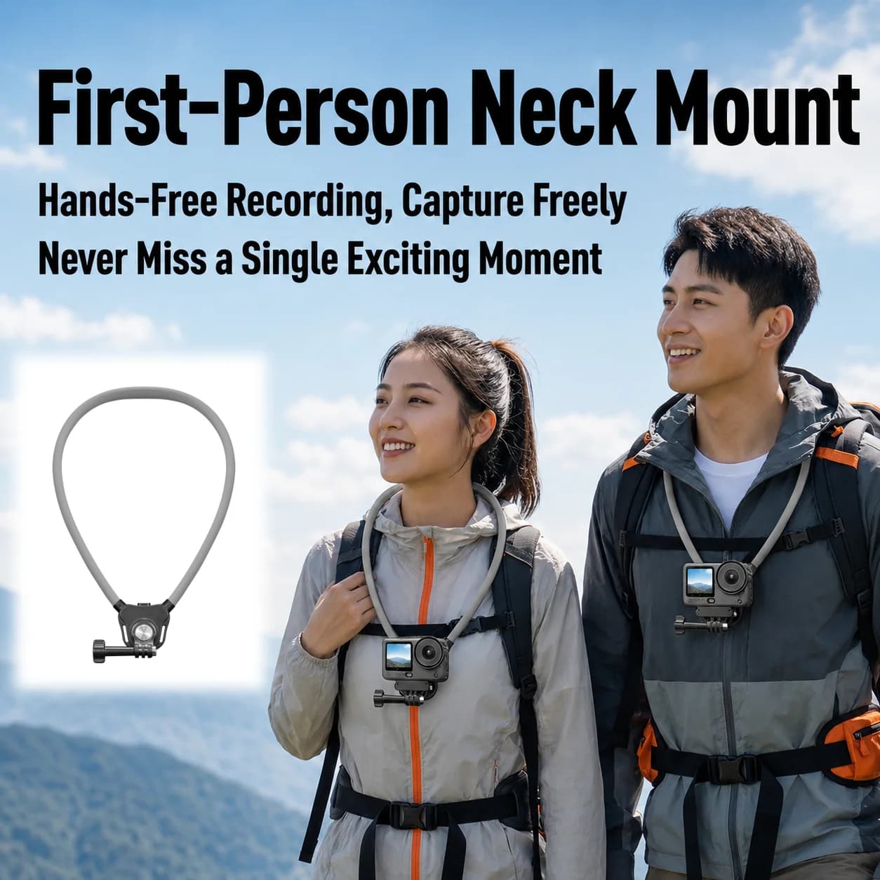 Quick Release 360° Rotation Silicone Neck Mount Phone Hold Compatible with Full Range of GoPro/DJI OSMO Action Cameras Accessory