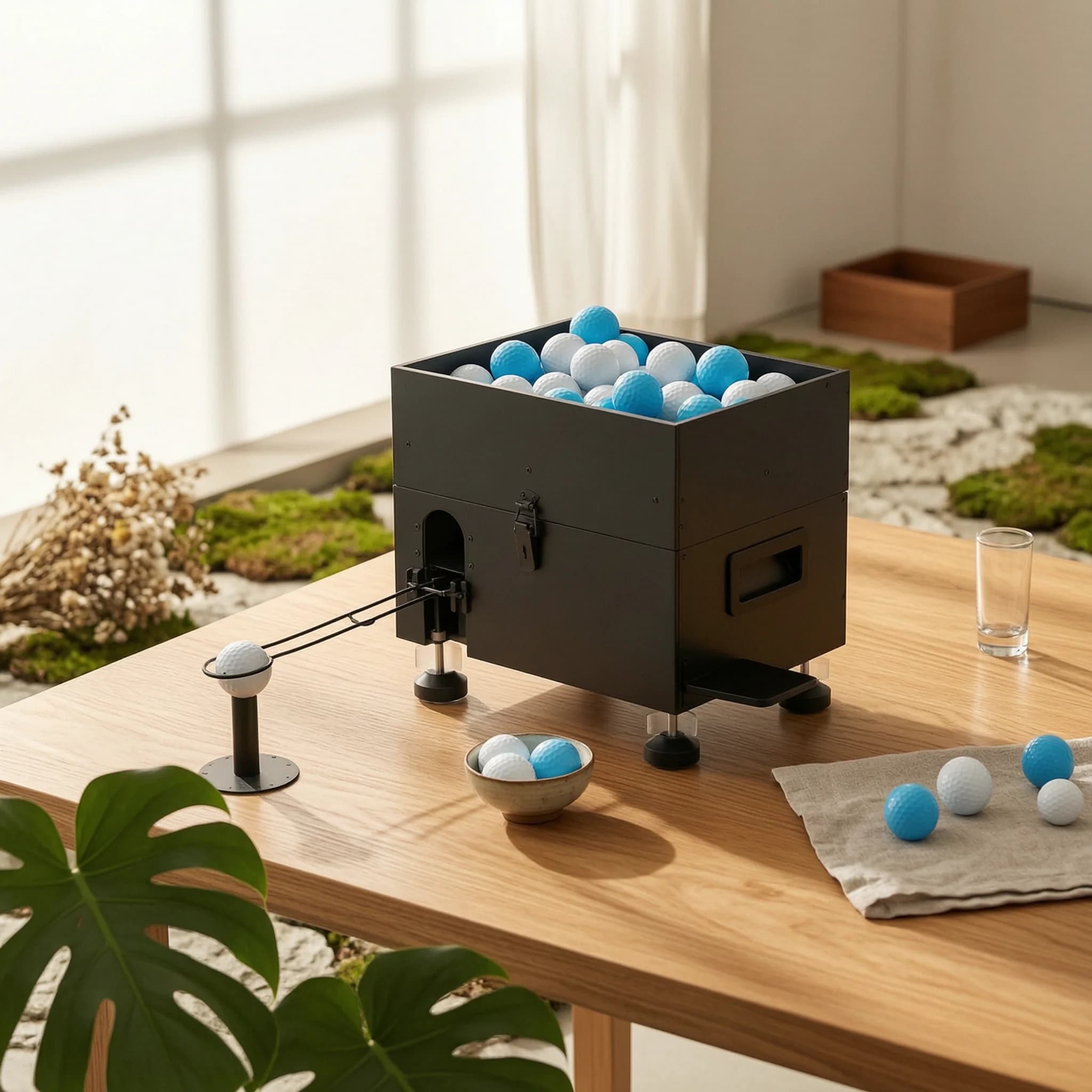 Golf Ball Training Machine Anti-Jam Golf Ball Launcher Practice Gear Support Feet High-Capacity