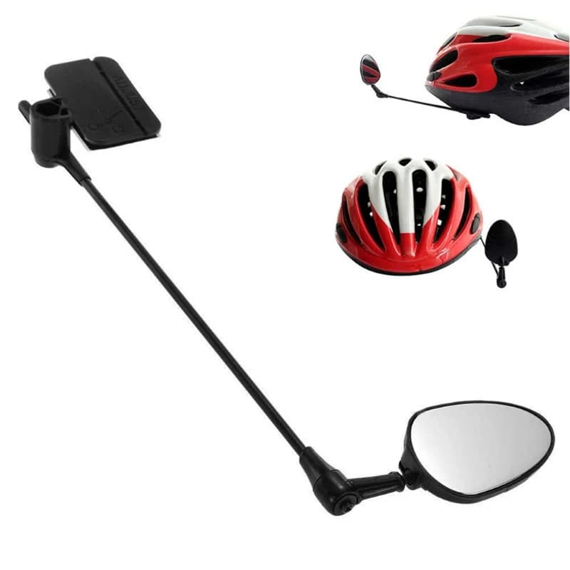 Bicycle Helmet Retrovisor Mirror, 360 Degree Adjustable, Wide Angle, Lightweight, Bicycle Accessories