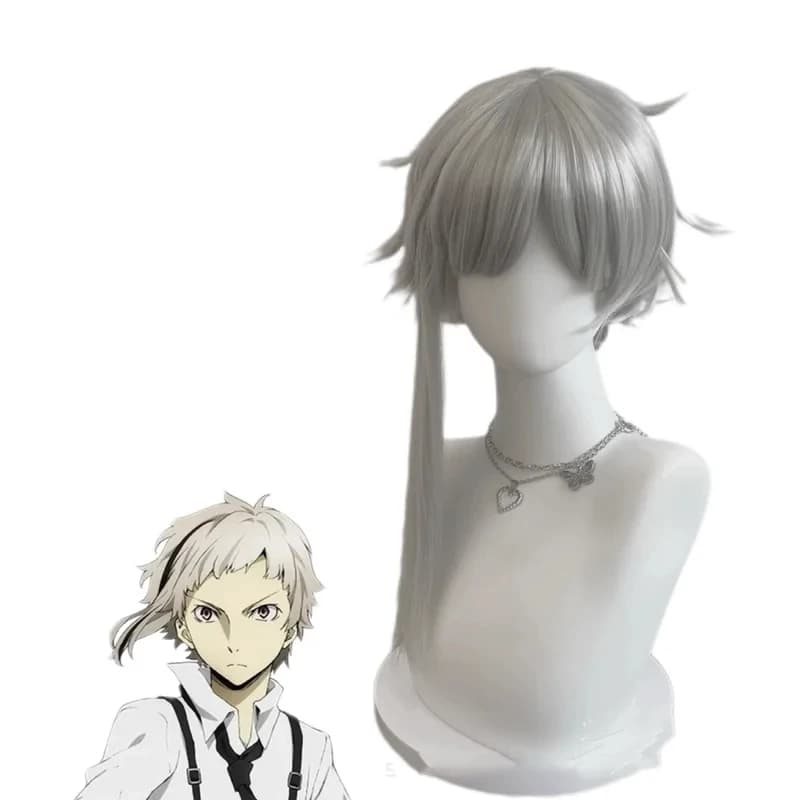 5;e,8\v,5/Anime Bungo Stray Dogs Nakajima Atsushi Cosplay Costume Ghost Zombie Uniform Robe Tops Hat Wig Man Hallowef,5'h\8/m'