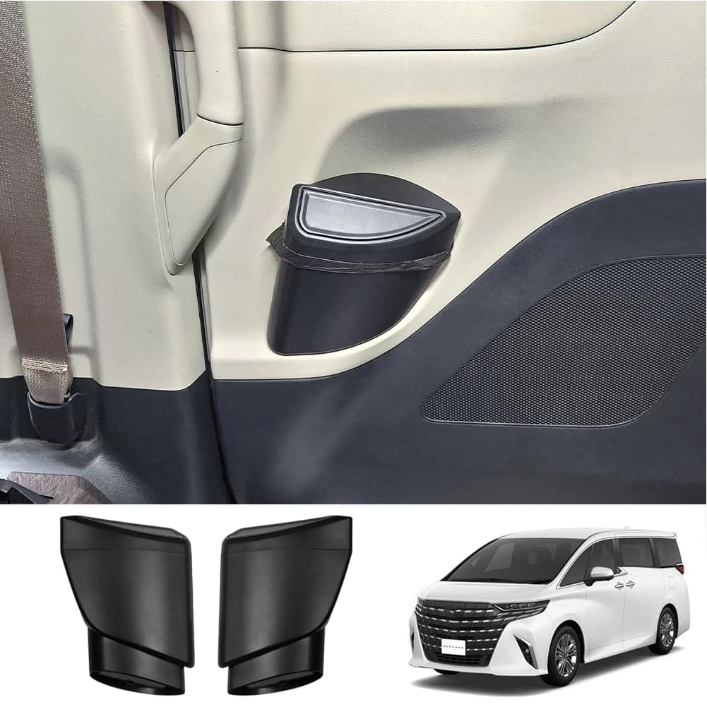 Car Door Storage Box Trash Can For Toyota For Alphard Vellfire 40 Series 2023 2024 ABS Black Interior Organizer Accessories