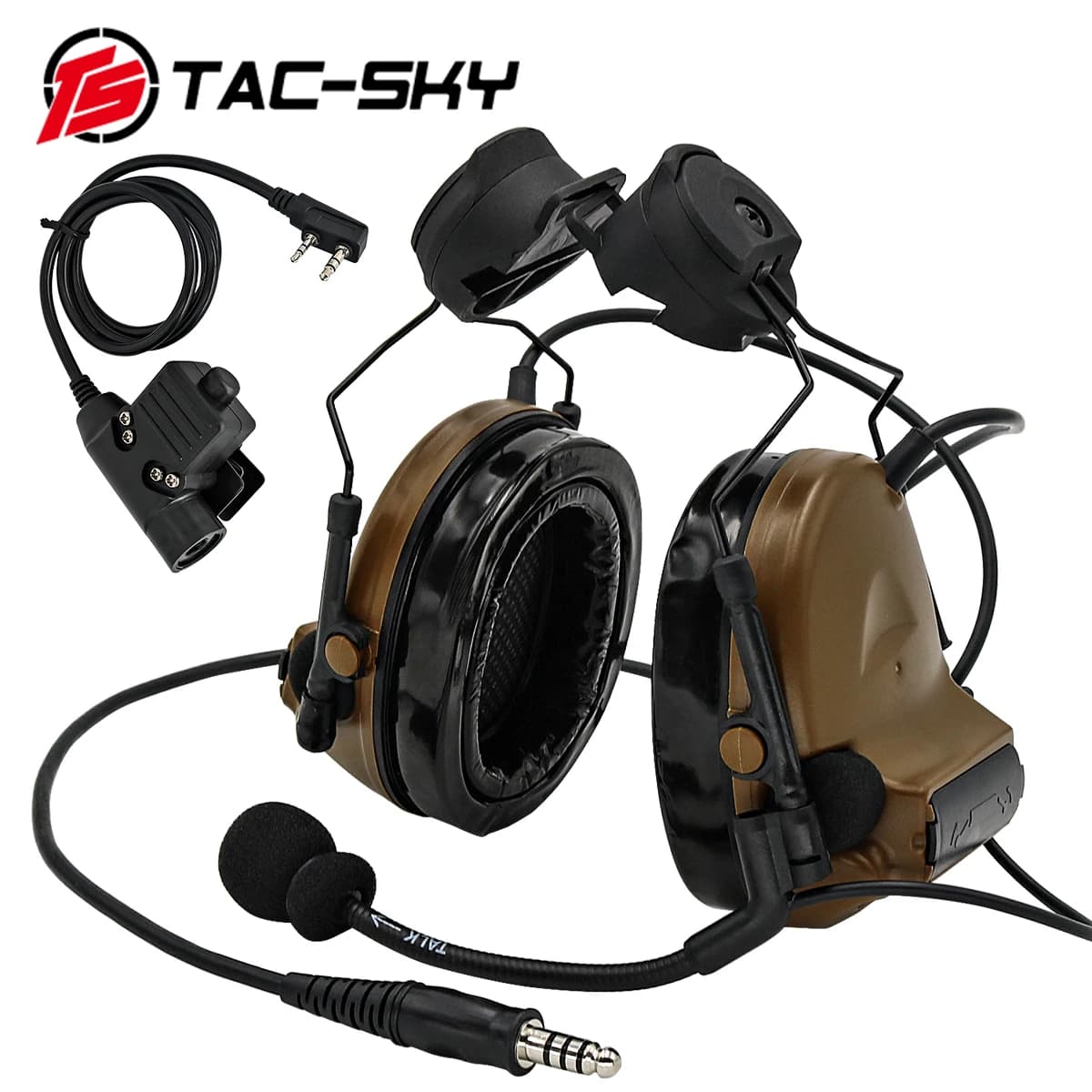 TAC -SKY COMTA II Cuffie tattiche COMTA II Supporto per casco Cuffie militari con cancellazione del rumore e PTT tattico U94ptt CB