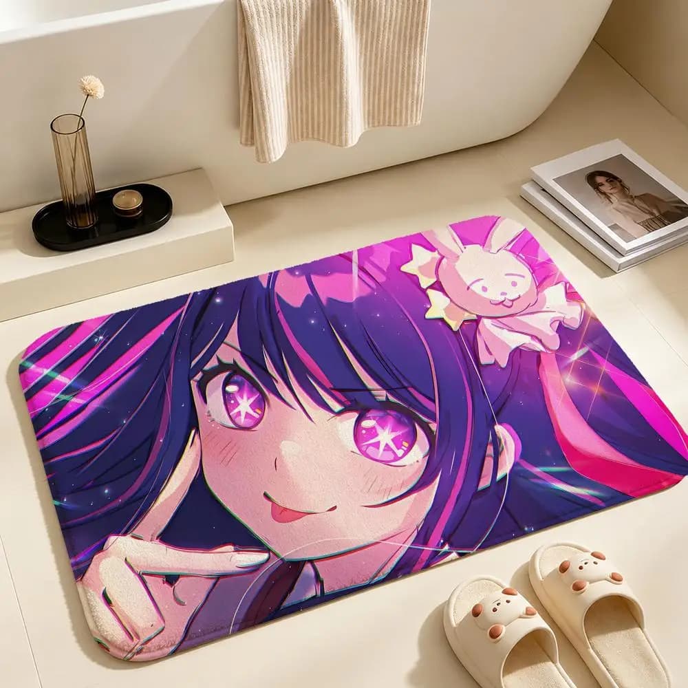 Anime-Oshi no KoS Floor Mat Soft Non-Slip Bath Mat, Bedside Carpet, Absorbent Doormat for Home