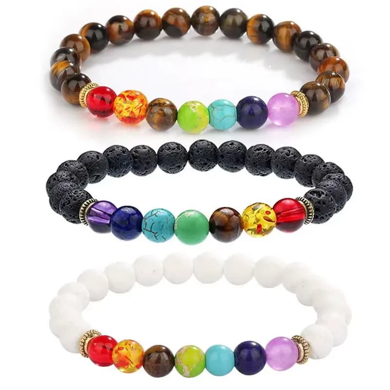 Braccialetti di pietra vulcanica naturale da 8 mm Fascino da donna Chakra Equilibrio Perline da uomo Nero Lava Turchesi Filo Bracciale Buddha regalo