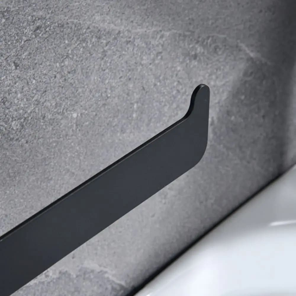 Portasciugamani con Finitura Dorata, Autoadesivo Senza Foratura, Design Senza Fori, Finitura Nera, Accessori per il Bagno