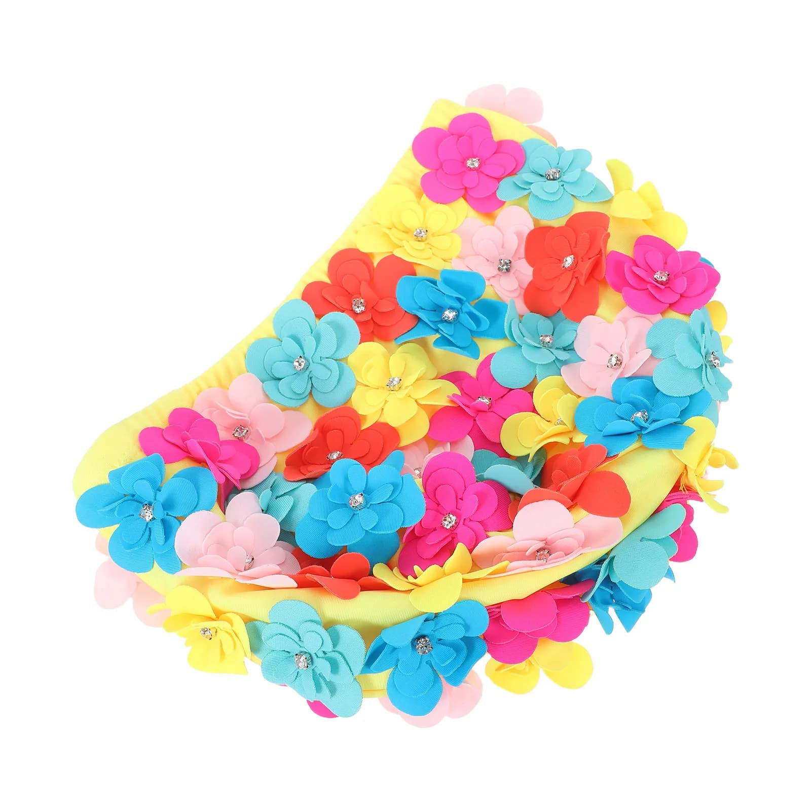 Cuffia da Nuoto con Fiori Finti, Motivo Floreale, in Silicone Morbido, per Donna, Accessorio Protettivo per Piscina e Spiaggia