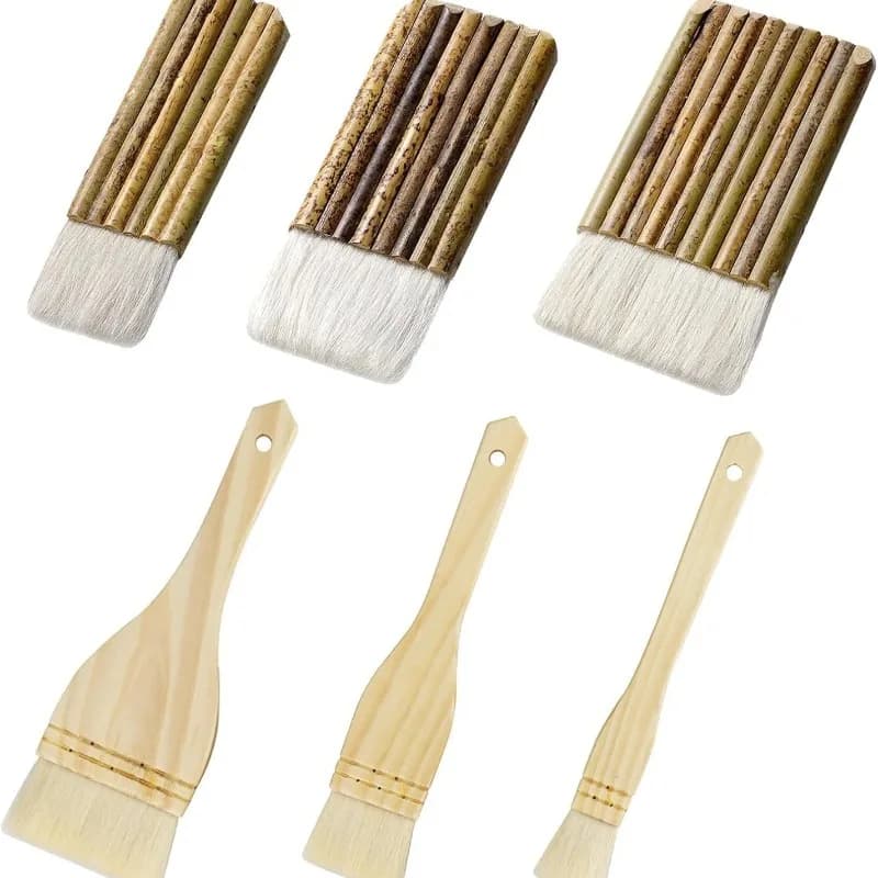 Set di 6 pennelli per smaltatura ceramica, pennello dedicato per smaltatura ceramica, combinazione di strumenti per pittura artistica fai-da-te su ceramica