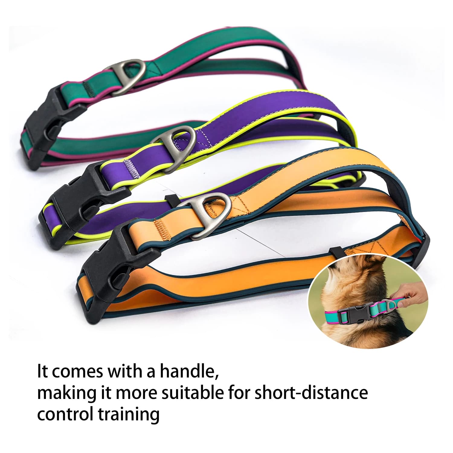 Collare per addestramento cani, impermeabile, in PVC, con impugnatura comoda, per cani di taglia piccola, media e grande.