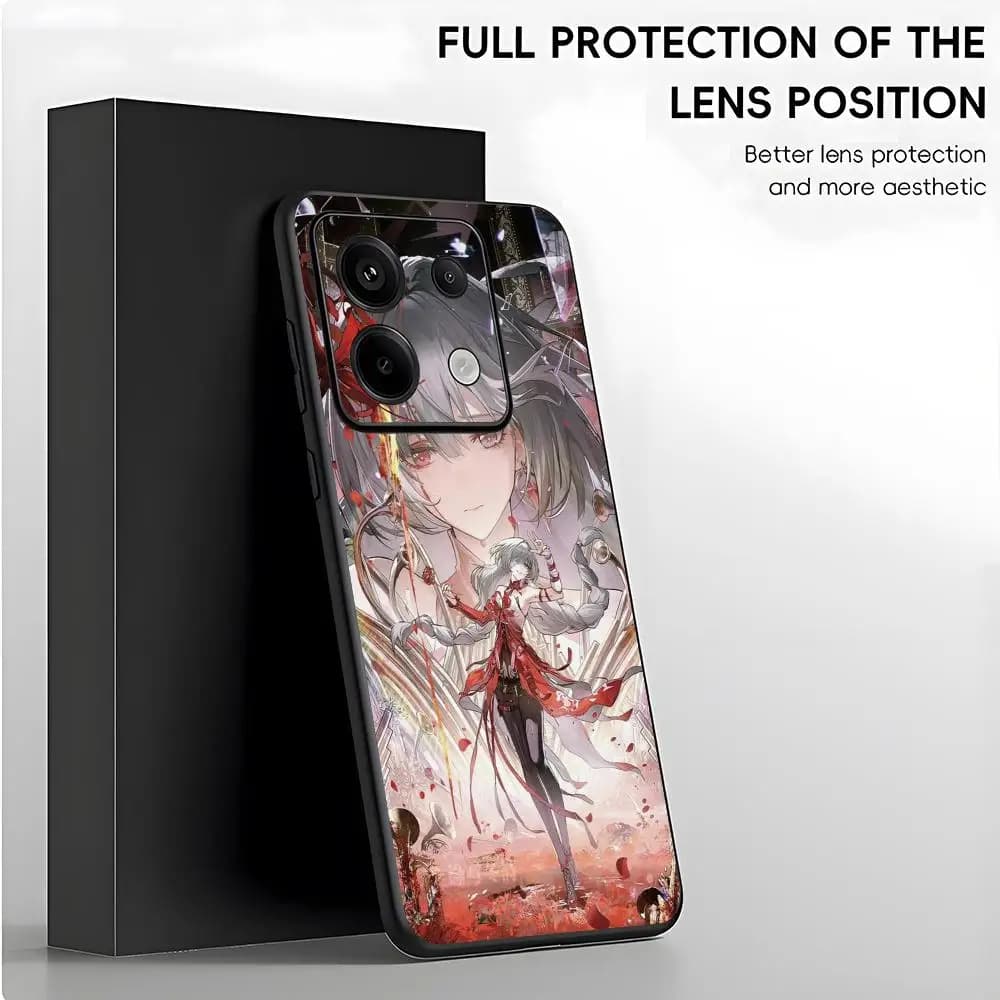 Phrolo Wuthering Waves Phone Case For Xiaomi 17 15 14 13 12 11 Xiaomi POCO F6 X6 M6 M5 Soft Black Phone Cover