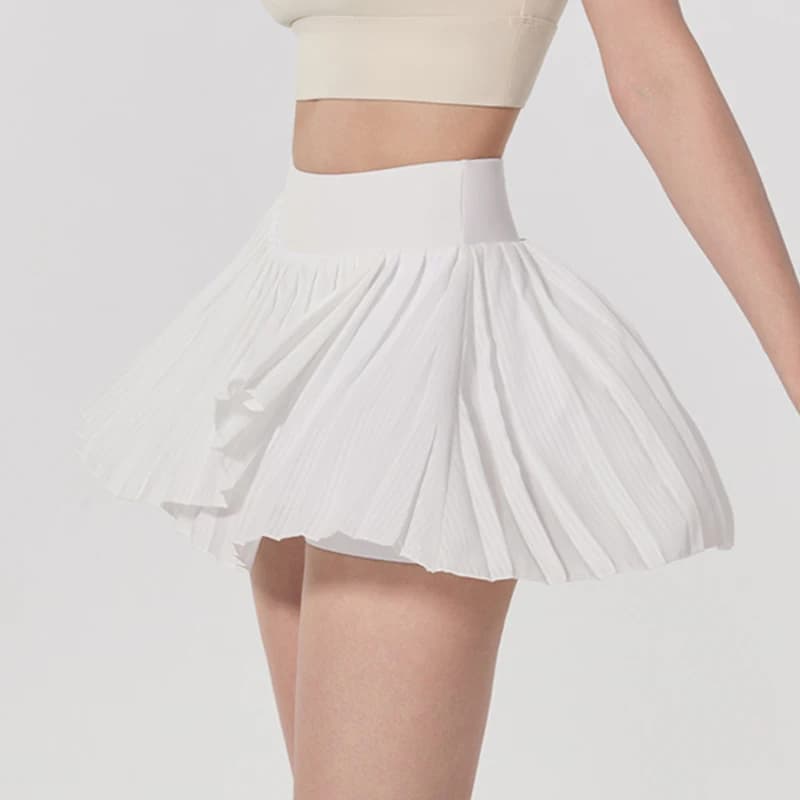 VITALINOVO Pleated Tennis Skirt High Waisted Golf Skirts for Women Lightweight Flowy Cut Athletic Skorts A-Line Skirt with Short