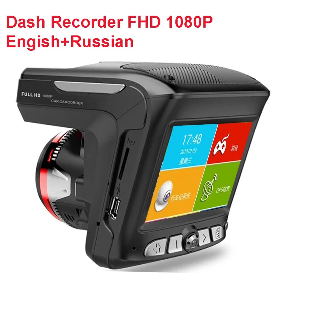 2025 Car Dash Recorder Versione inglese e russa Anto Detector X7- Peluche Anti Laser DVR Dash Cam FHD 1920x1080P Videoregistratore