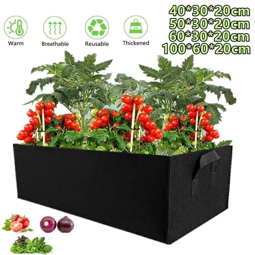 High Quality Felt Garden Planting Bag with Handles Multi-size Grow Bag Rectangle Garden Tools Flower Plant Pot Outdoor