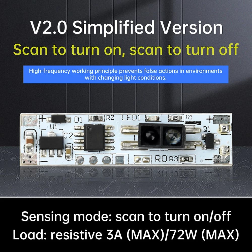 XK-GK-4010A Modulo interruttore sensore spazzata manuale per luci LED 5V-24V con tecnologia a infrarossi Controllo senza contatto 72W
