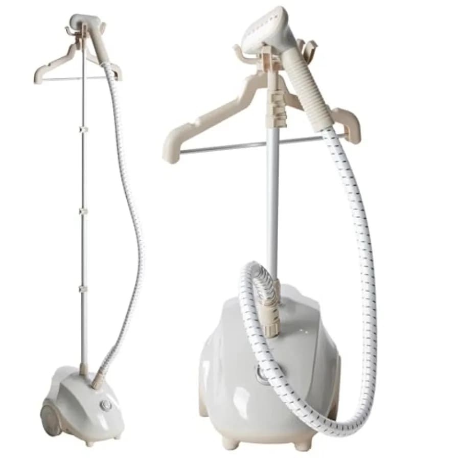 Vaporizzatore per Vestiti Verticale 1500W ad Alta Efficienza con Ruote, Serbatoio d'Acqua da 1,7L, 55 Minuti di Vapore Continuo Regolabile
