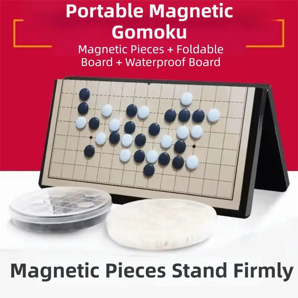 Set da gioco magnetico Gomoku Scacchiera pieghevole S/M/L/XL Set da scacchi singolo Scacchi convesso Portatile Go Set da gioco regalo