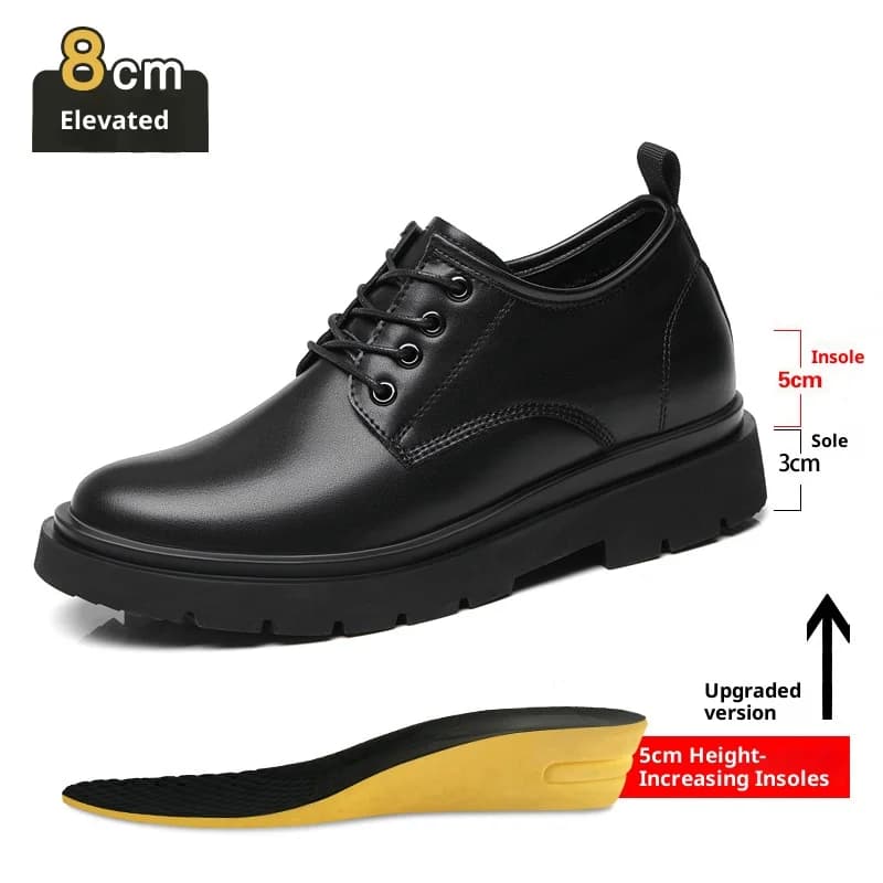 3 CENTIMETRI/6 CENTIMETRI/8 CENTIMETRI di Altezza Aumentare Scarpe Da Uomo In Pelle di Mucca Affari Casual Scarpe Da Vestito Traspirante Invisibile Ascensore Pendolarismo Oxford
