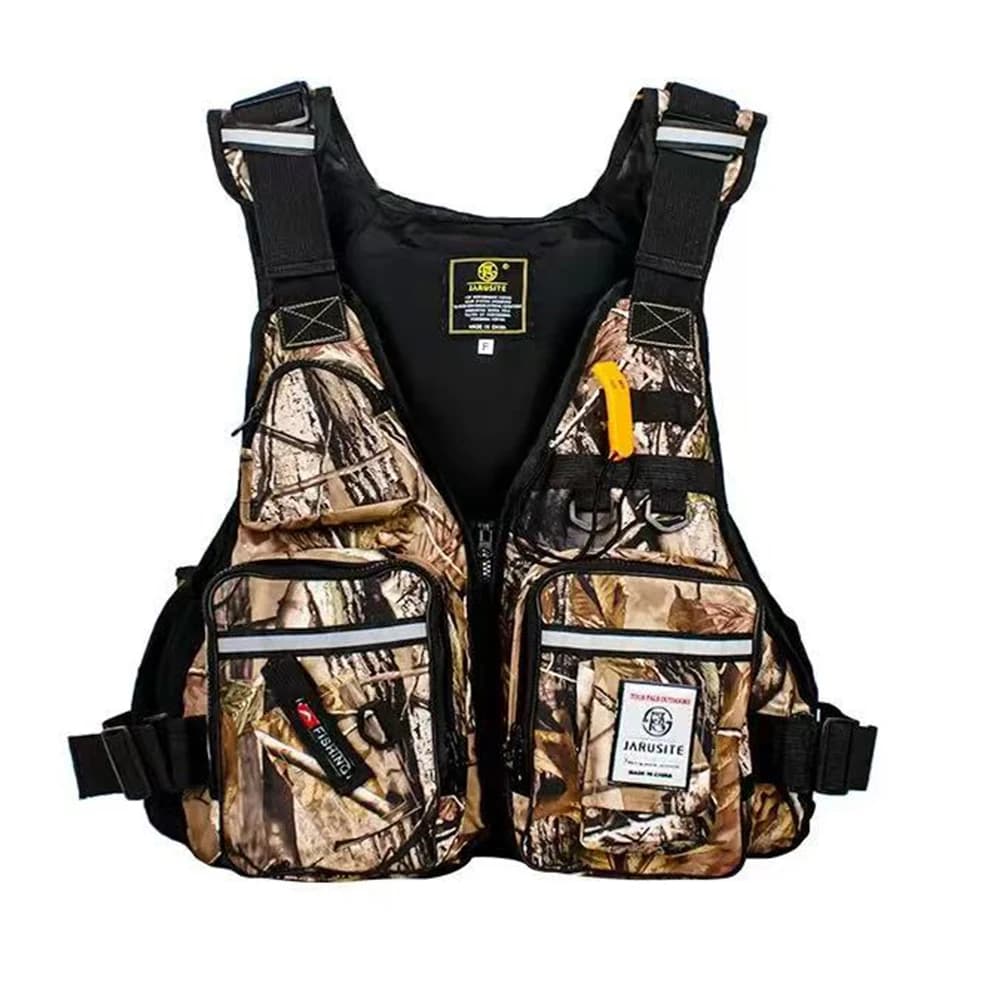 Men Professional Life Jacket Buoyancy Suit Portable Fishing Vests Multi-Pockets Waterproof Sea Fishing Adjustable Vest Outdoor