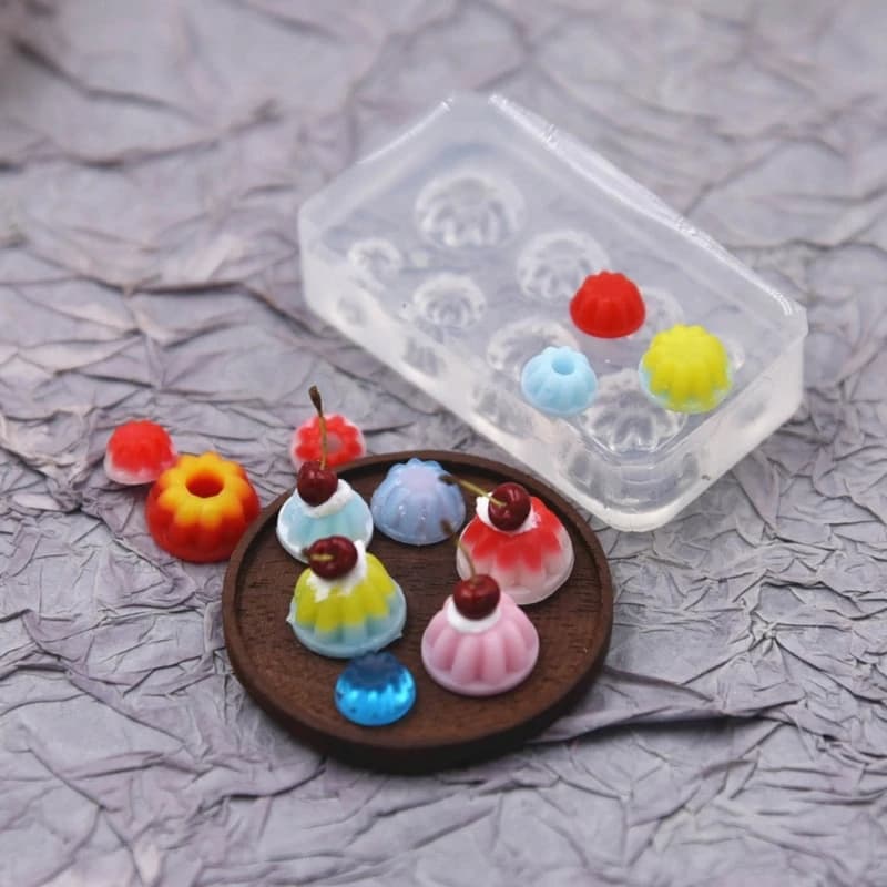 Stampi per giochi di cibo in miniatura fai da te stampi in resina UV cibo simulato stampo per torta piccola stampo per budino fai da te stampi per colata epossidica artigianato