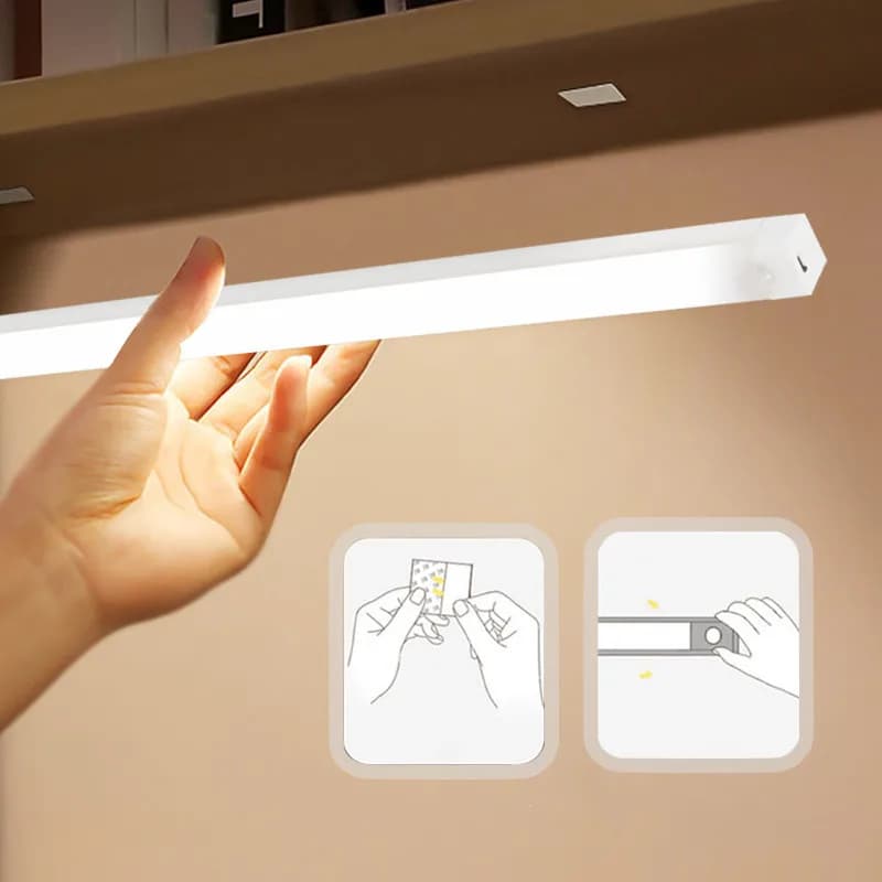 Motion Sensor Light Wireless LED Night Light Type C Rechargeable Light Cabinet Wardrobe Lamp Staircase Backlight For Kitchen LED