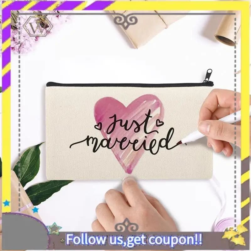 Nuovo 100 pezzi vuoti fai da te borsa artigianale borsa di tela borsa di tela con cerniera astuccio per matite borse per il trucco
