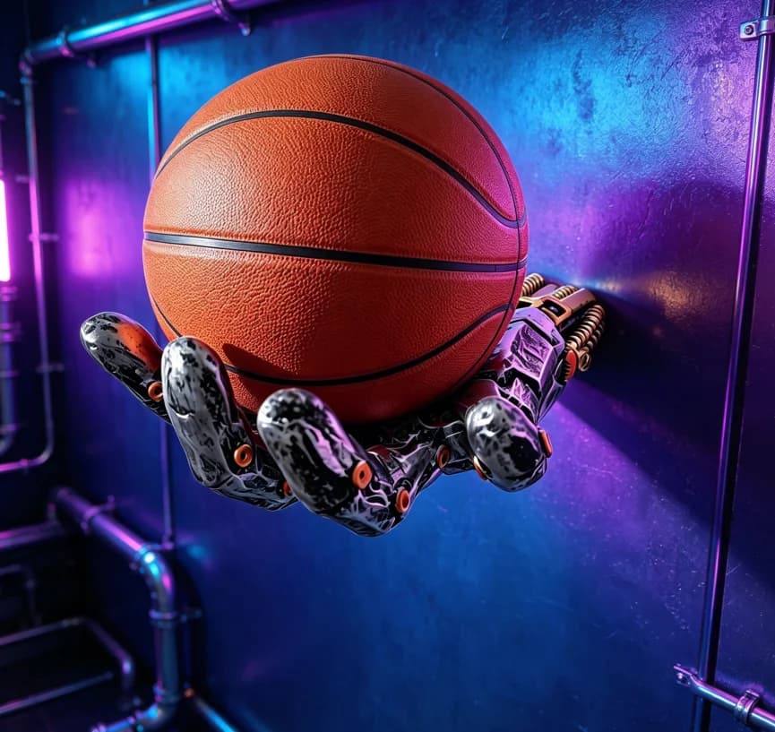 Resin Mechanical Hand Wall Mount Sports Ball Holder Creative Wall Sculpture Display Rack for Basketball Soccer Volleyball Home