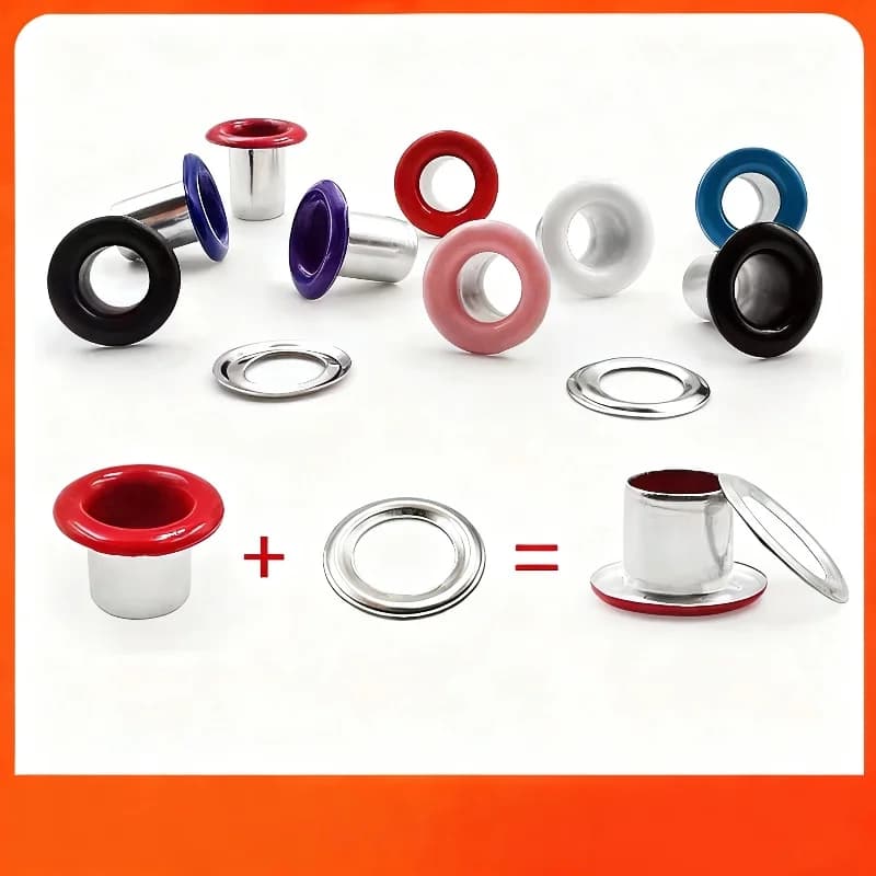 301 Pezzi Occhielli in Acciaio Inossidabile Colorati da 5mm con Mini Rondelle, per Carta, Striscioni, Abiti, Cinture, Etichette, Rivetti