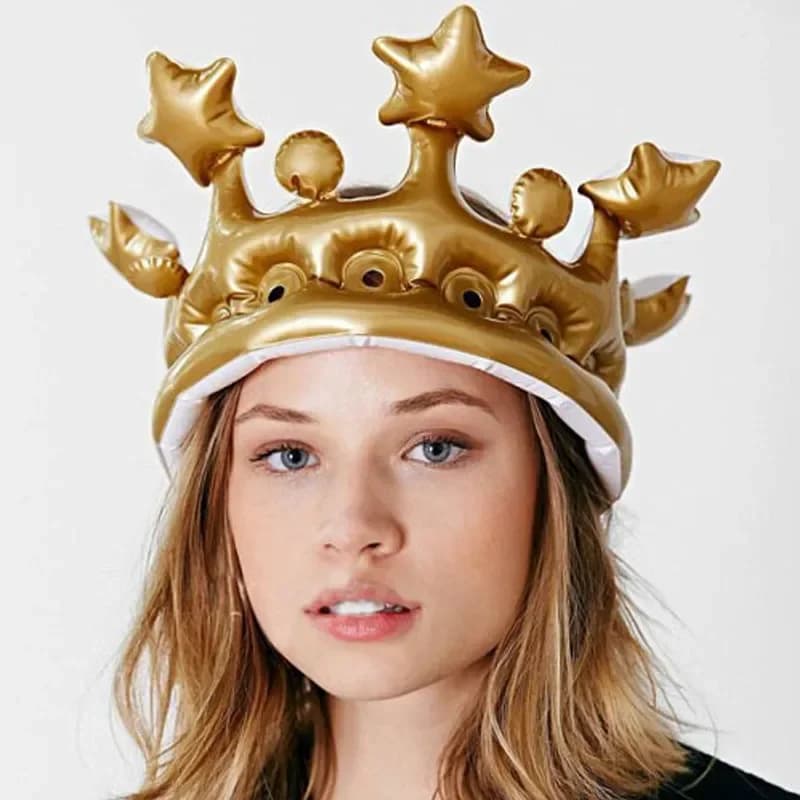 Inflatable Crown For Kids Adult Birthday Hats Cap King Toy Party Decoration Creative Inflated Event Stadium Props Gift 2026 New