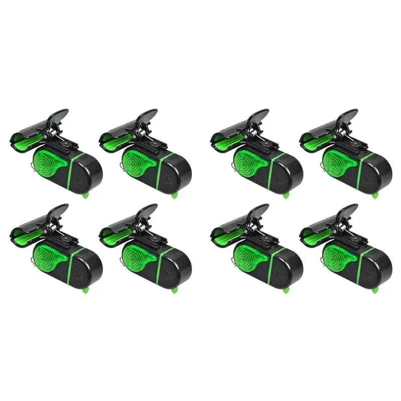 A06F-8PCS Fishing Bite Alarms With LED Light - Sensitive Electronic Fishing Bells For Rods, Loud 80Db Sound & Flashing Light