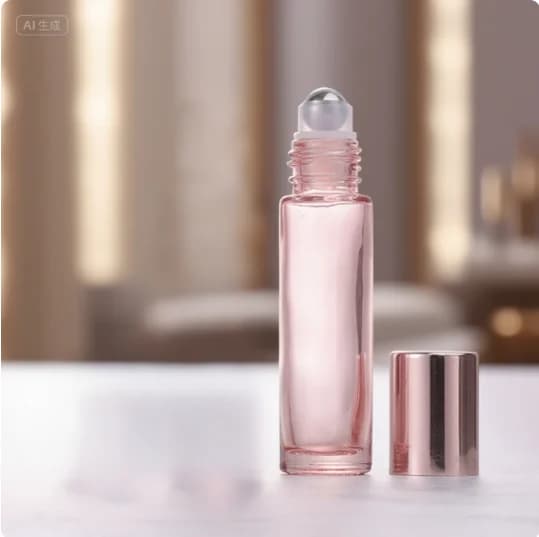 Bottiglia di profumo di vetro vuota 1 pz 5/10 ml bottiglia di rullo rosa olio essenziale lucidalabbra rotolo di vetro sulla bottiglia tubo riutilizzabile