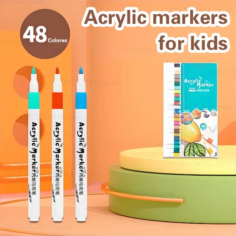 Set di 12-80 Colori Pennarelli Acrilici per Pittura su Roccia per Bambini Graffiti su Pietra Ceramica Vetro Legno Fai-da-Te Articoli per Arte