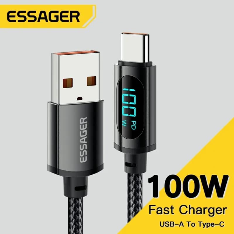 Essager USB Type C Cable for Huawei Honor Xiaomi Samsung Super Charge 66W/100W Quick Charge USB C Charger Cable Data Cable
