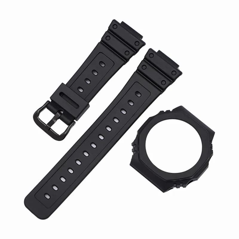Cinturino in resina + custodia per Casio G-Shock GA-2100 GA-2110, cinturino di ricambio a sgancio rapido, bracciale unisex con custodia protettiva per la cassa.