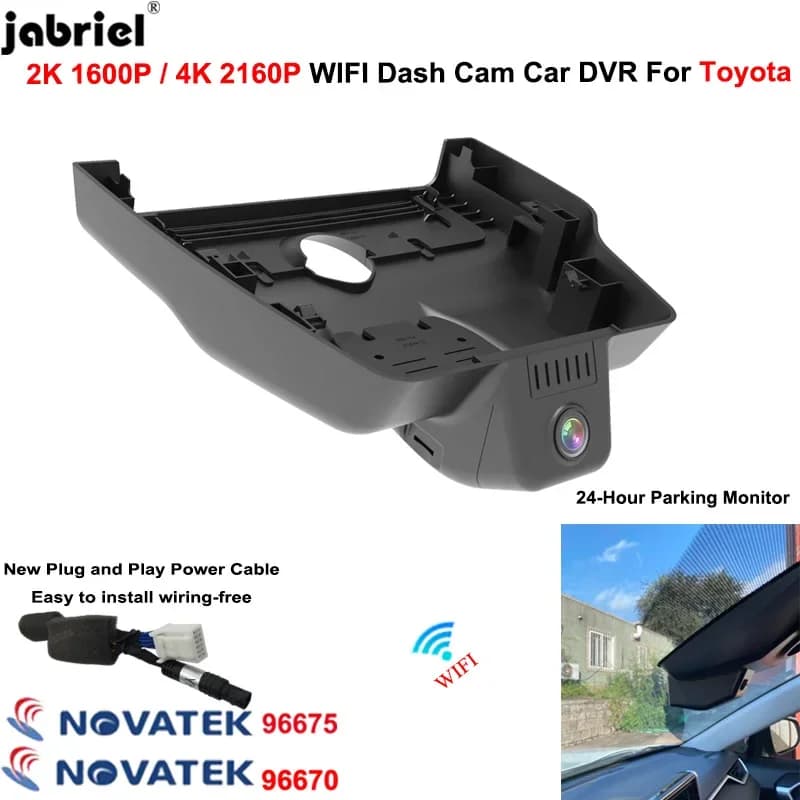 Plug and Play 4K 2160P Wifi Car DVR 2K 1440P Dash Cam Camera per Toyota Camry 2024 2025 2026 Videoregistratore per auto