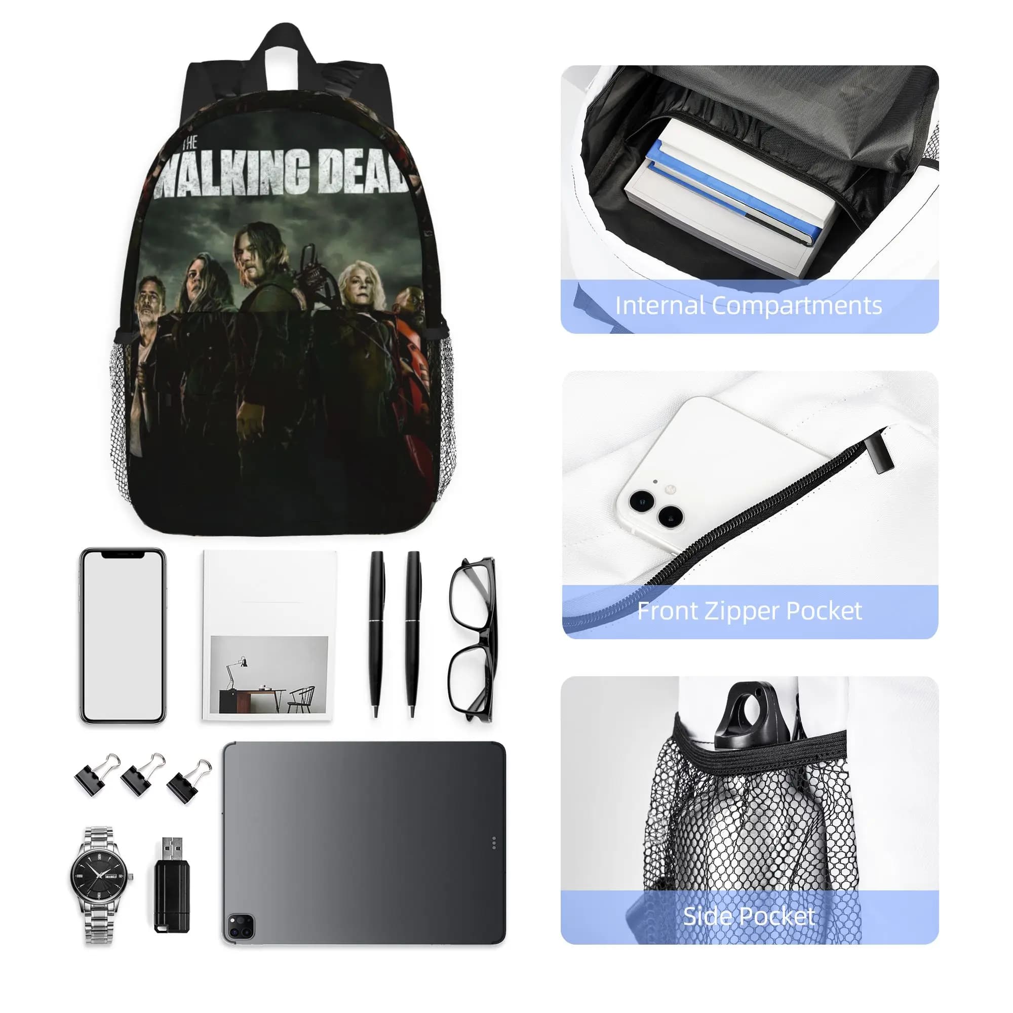 The Walking Dead Backpack Hot Sale Daypack Large Capacity Boys Girls BookBag Shoulder Bags for Men Women School Bag