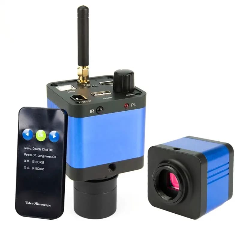 Microscopio Digitale 16MP WIFI HDMI con Telecamera, Telescopio, Oculare Elettronico Wireless e Lente per Microscopio