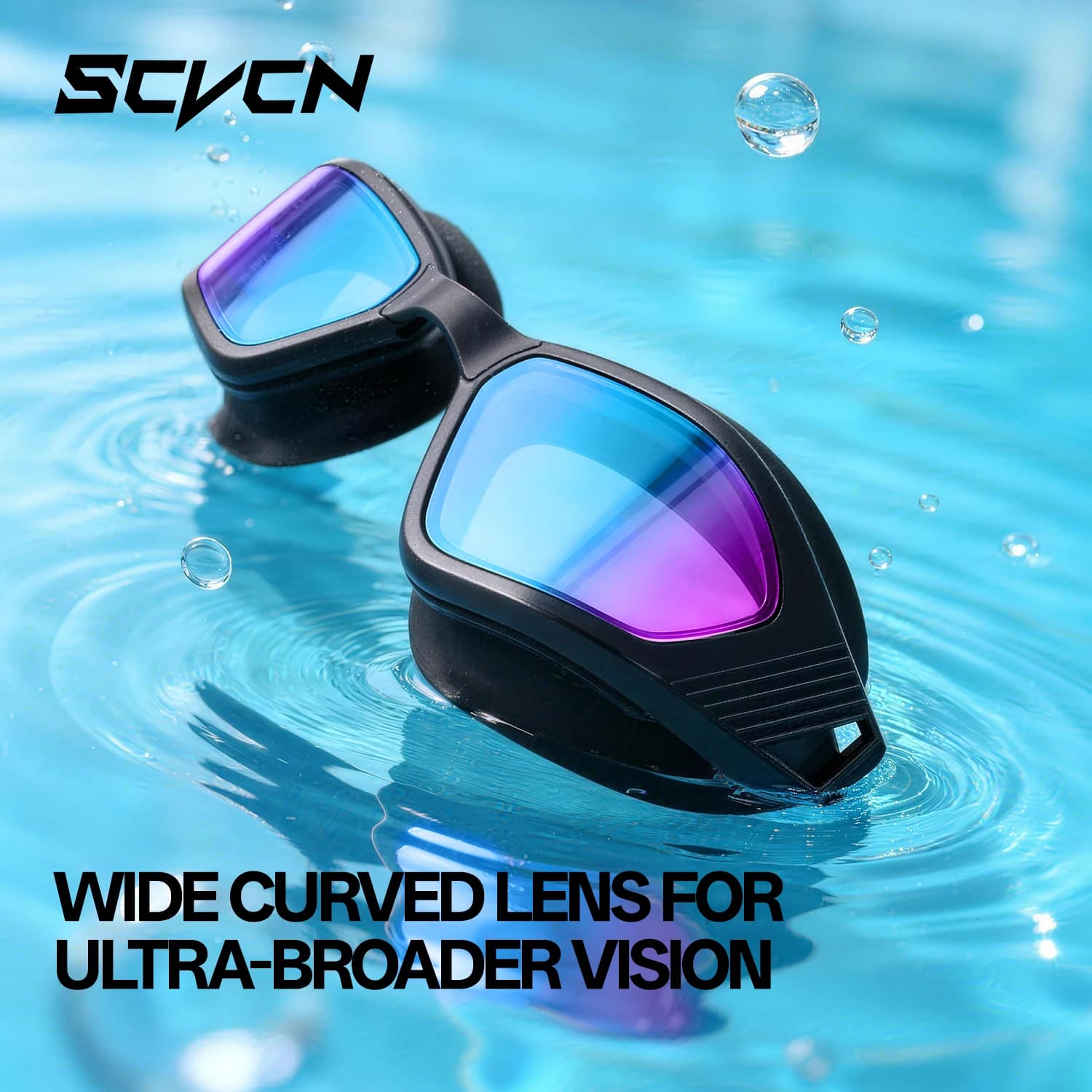 SCVCN Swimming Goggles Soft Silicone Gasket Professional Swimming Glasses Protect Eyes From Water Anti-fog 3-Size Nose Bridge