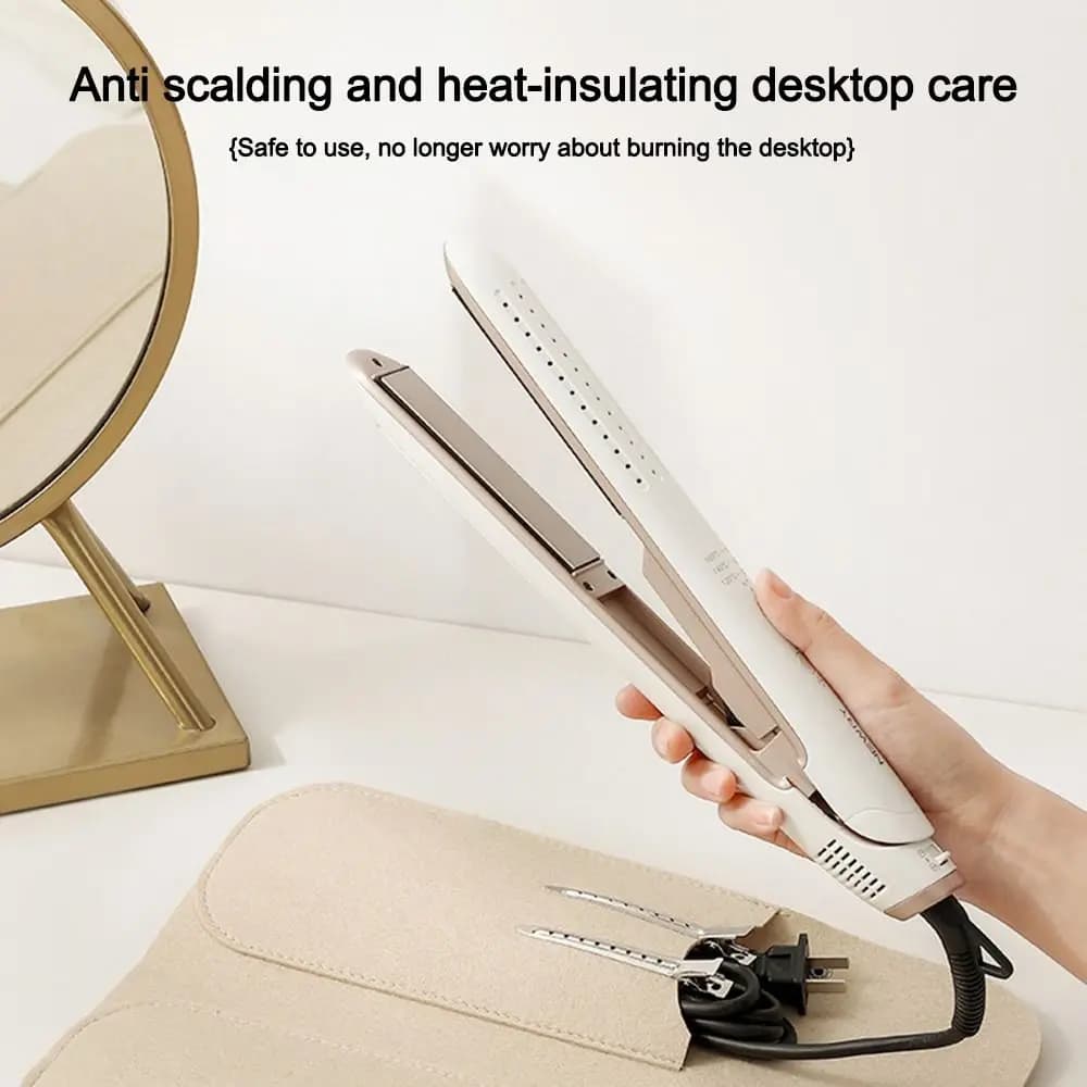 Felt Harnesses Iron Bearing Felt Grip Plate for Heat Resistant Portable Hair Harness Gripper Hair Plate Felt Bags Iron Curly Hair Clip