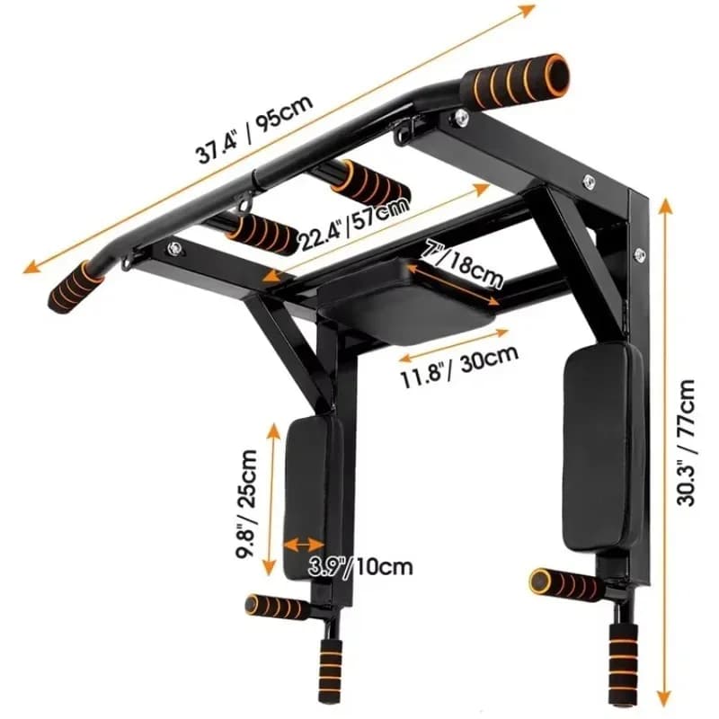 Traction bar for wall mounted door, multifunctional traction bar for indoor home gym workout