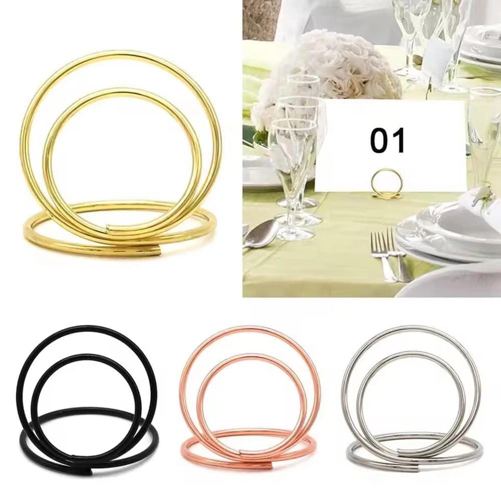 10 pezzi porta numeri da tavolo forma rotonda biglietti illustrati espositore supporti etichette nome foto clip per festa di anniversario di matrimonio