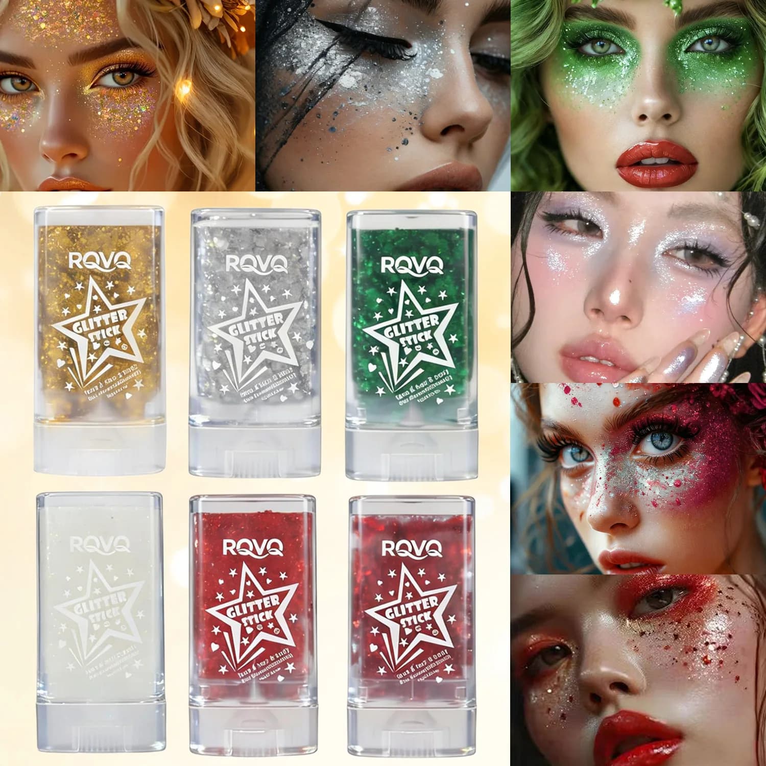 Stick Illuminante Multiuso, Evidenziatore, Glitter e Penna Illuminante Viso a Lunga Durata per Tutte le Occasioni