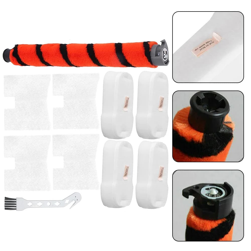 Kit Spazzola a Rullo e Filtro per Shark HZ500UKT HZ500UK HZ500, Spazzola Principale in Feltro e Schiuma, Ricambi e Accessori per Aspirapolvere