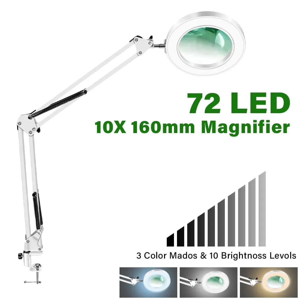 NEW Protable 8X/10X Illuminated Magnifier USB 3 Colors LED Magnifying Glass for Soldering Iron Repair/Table Lamp/Skincare Beauty