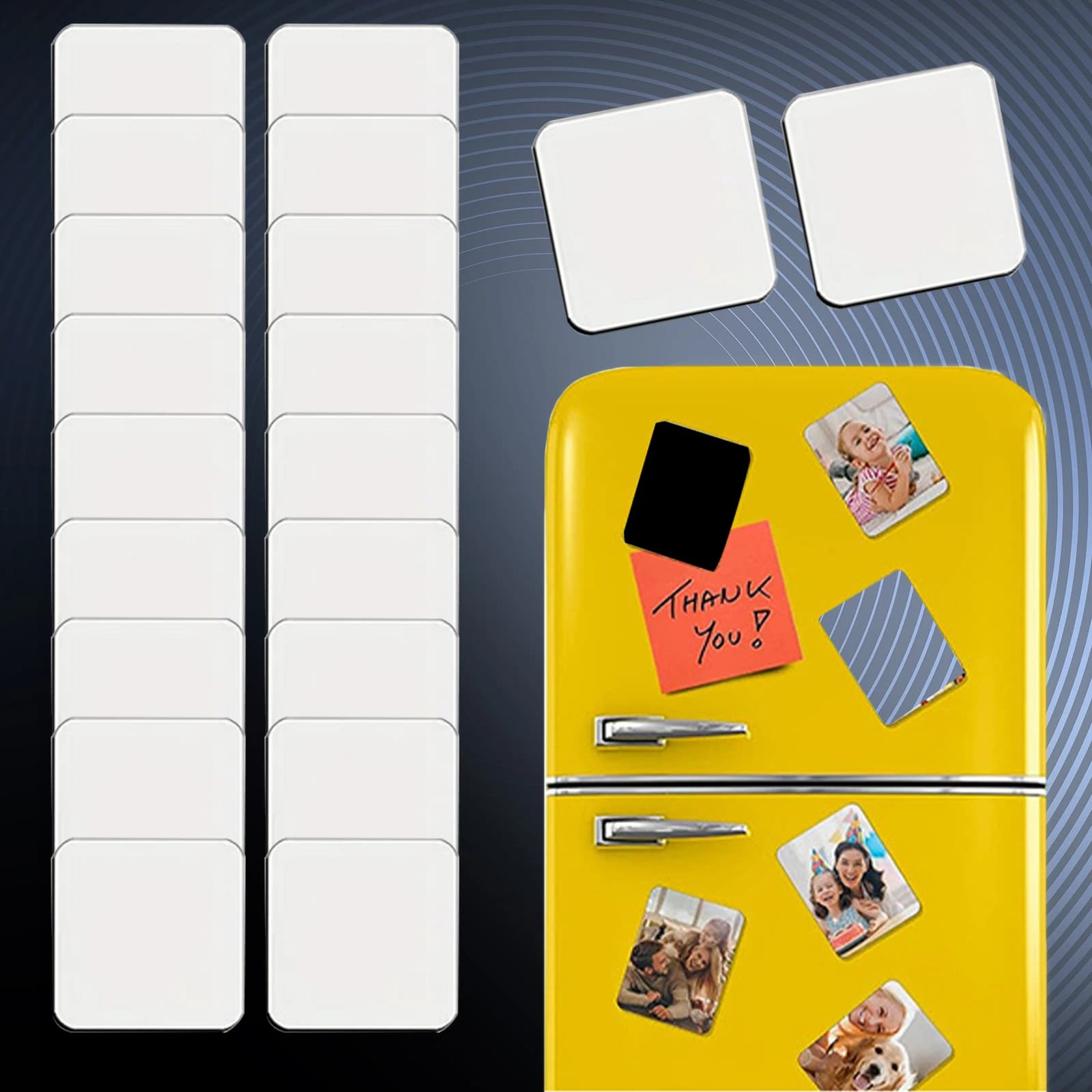 20Pcs Sublimation Blank Fridge Magnets Personalized Refrigerator Magnet Blanks DIY Decorative Magnets for Microwave Oven DIY